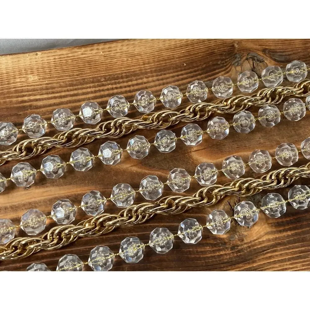 Vintage 1976 SARAH COVENTRY Golden Ice 3 Strand Necklace Lucite Bubble Beads